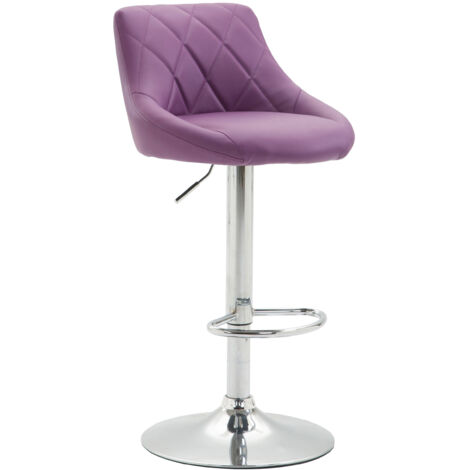 Tabouret de bar Lazio en similicuir avec pied en métal Violet Chrome