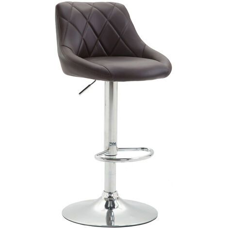 Tabouret de bar Lazio en similicuir marron