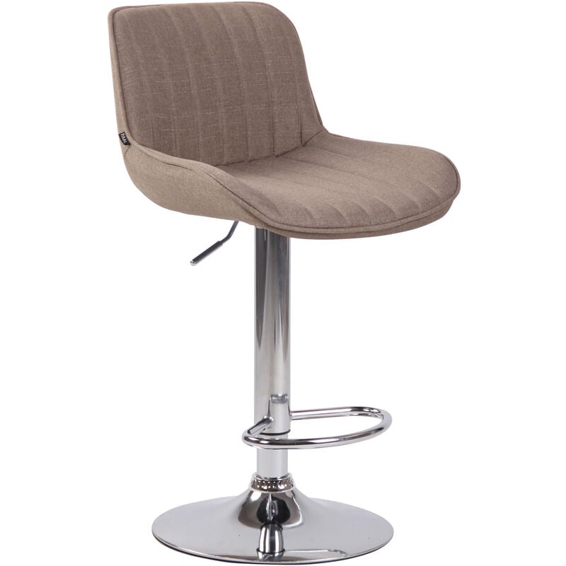 CLP - Tabouret lentini en tissu avec repose-pied Tortora, chrom