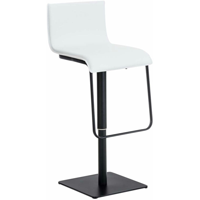 Tabouret moderne avec repose-pieds et cadre noir dans différentes couleurs colore : Blanc