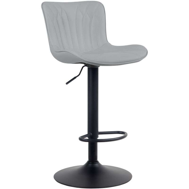 CLP - Tabouret de bar gris linus, faux cuir