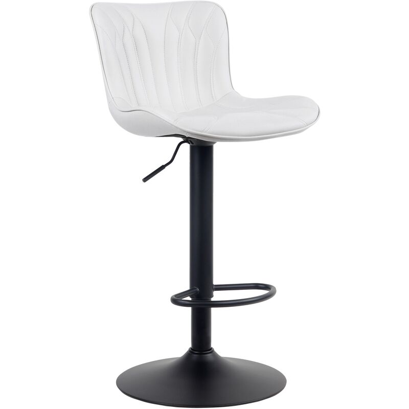 CLP - Tabouret de bar blanc linus, faux cuir