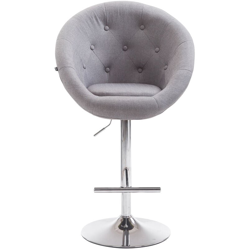 Tabouret avec cadre en acier et session ronde en tissu matelassé différentes couleurs colore : Gris