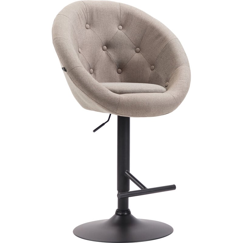 Tabouret de bar London V2 en tissu Tortora, Schwarz