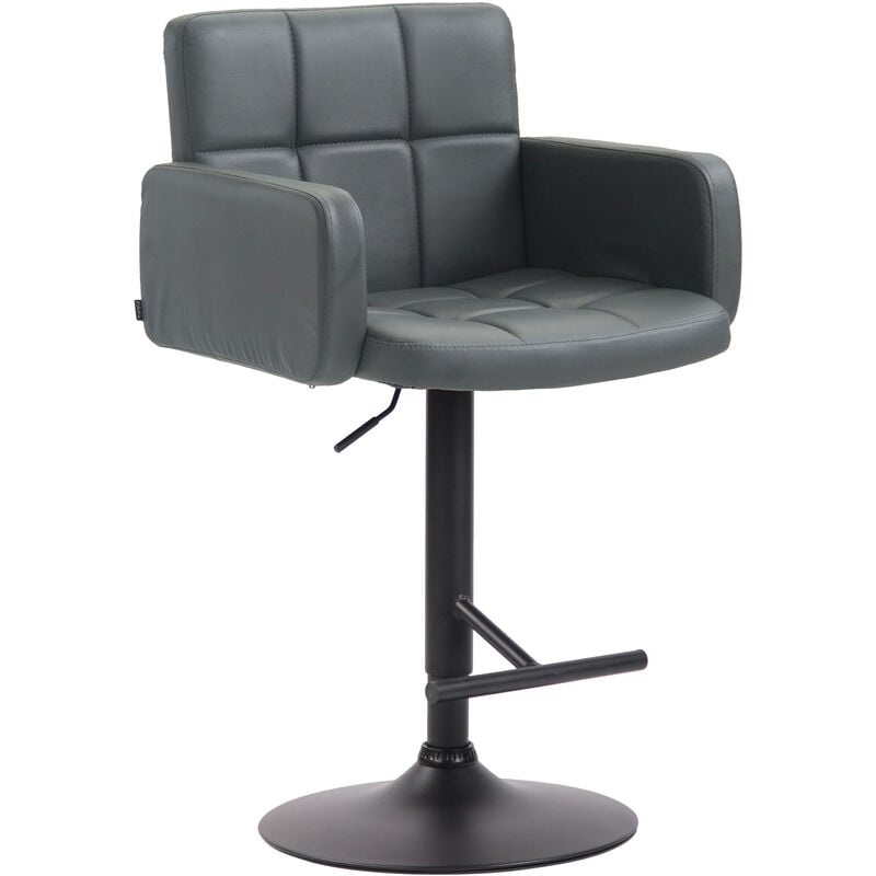 Tabouret avec cadre noir et siège en conception carrée de différentes couleurs colore : Gris