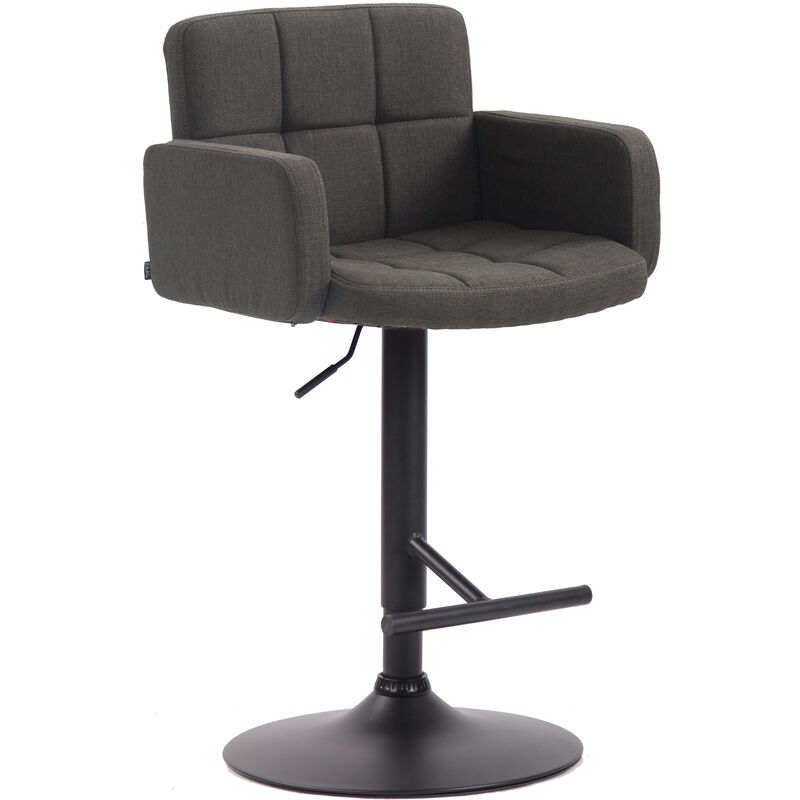 Tabouret avec cadre noir et siège en tissu de conception carrée de différentes couleurs colore : gris foncé