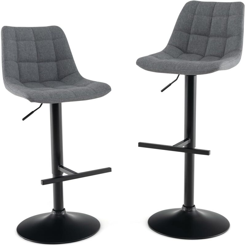 Tabouret de Bar Lot de 2, Chaise Bar en Lin Réglable en Hauteur, Siège Bar avec Repose-Pieds, Chaise Haute Cuisine, Siège Rembourré Tabouret de Bar Lot de 2, Chaise Bar en Lin Réglable en Hauteur, Siège Bar avec Repose-Pieds, Chaise Haute Cuisine, Siège Rembourré