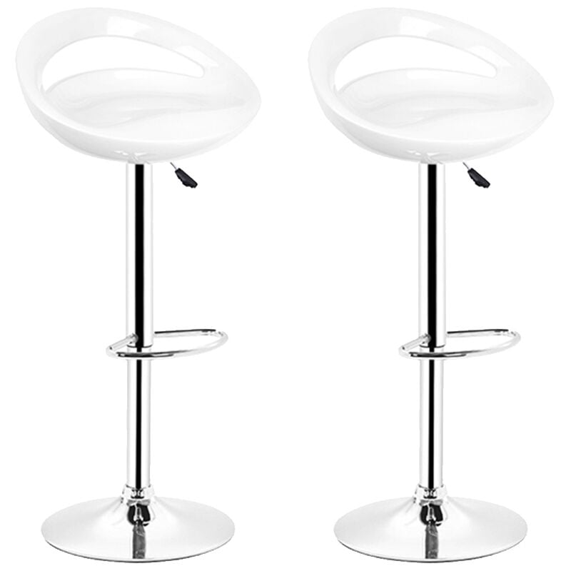 Yongqing - Tabouret de Bar Lot de 2 abs Pivotant et réglable en Hauteur Chaise de Bar Blanc