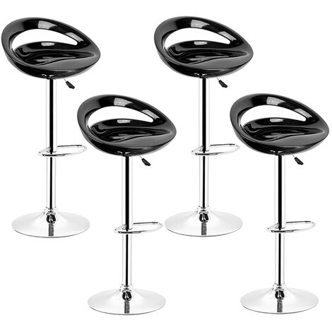 Tabouret de Bar Lot de 4 ABS Pivotant et réglable en Hauteur Chaise de Bar Noir
