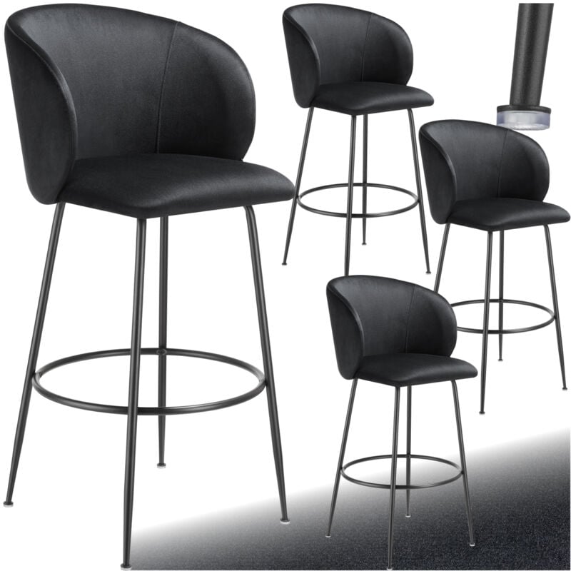 Tectake - Chaise de bar avec dossier large et un repose-pieds 51 x 60 x 106 cm et capacité de charge 120 kg