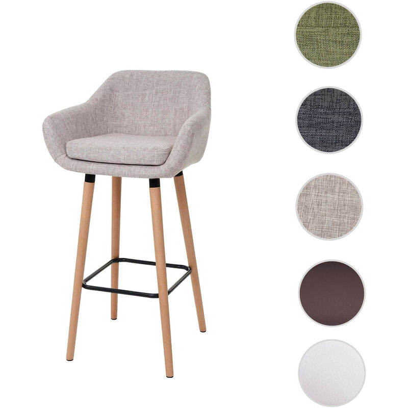 Mendler - Tabouret de bar Malmö T381, chaise de bar tabouret de comptoir simili cuir, marron