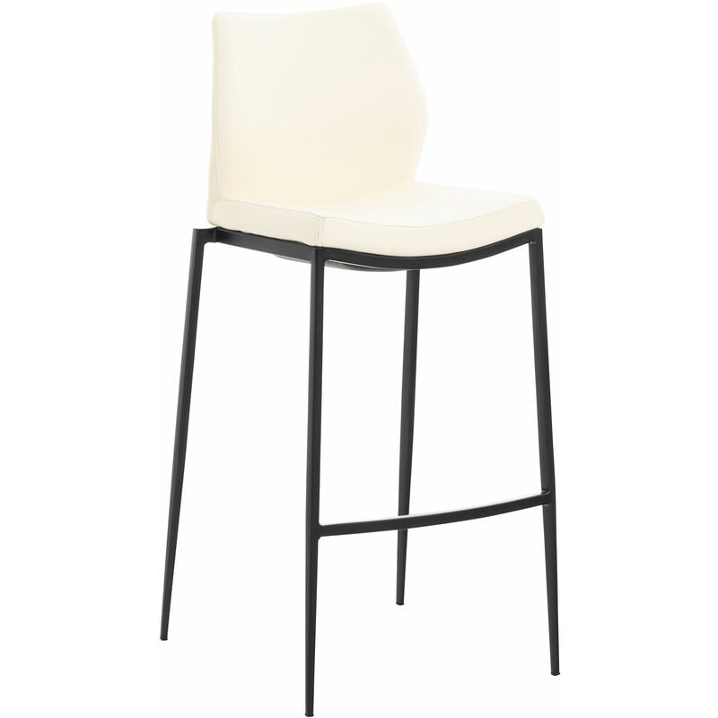 Tabouret moderne avec des jambes en noir robuste et siège de différentes couleurs comme colore : Crème