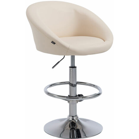 Tabouret de bar Miami V2 similicuir avec pied en métal Crème