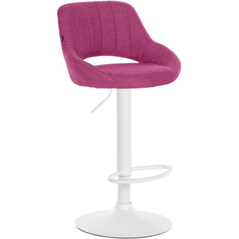 Tabouret de bar Milet en Tissu et Pied métal Violet Blanc