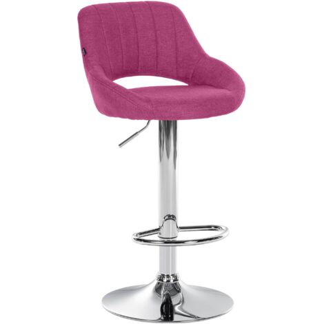 Tabouret de bar Milet en Tissu et Pied métal Violet Chrome