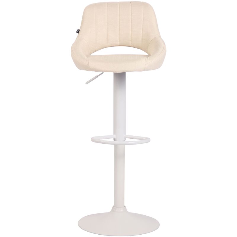 CLP - Tabouret moderne avec structure blanche et session confortable et élégante dans différentes couleurs colore : Crème