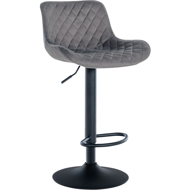 CLP - Tabouret de la barre gris foncé de Minosa, velours