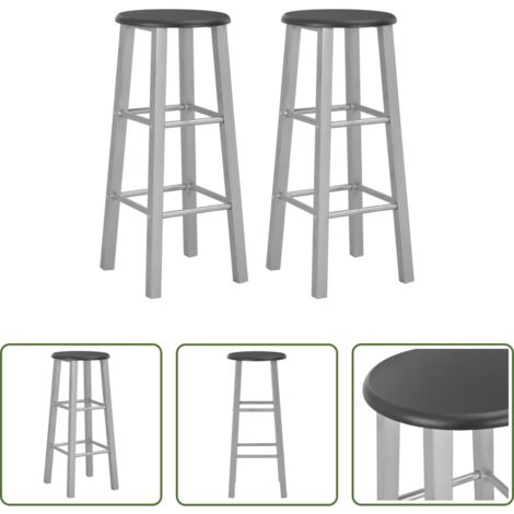 Tabouret de bar moderne -  Tabourets de bar lot de 2 argenté MDF