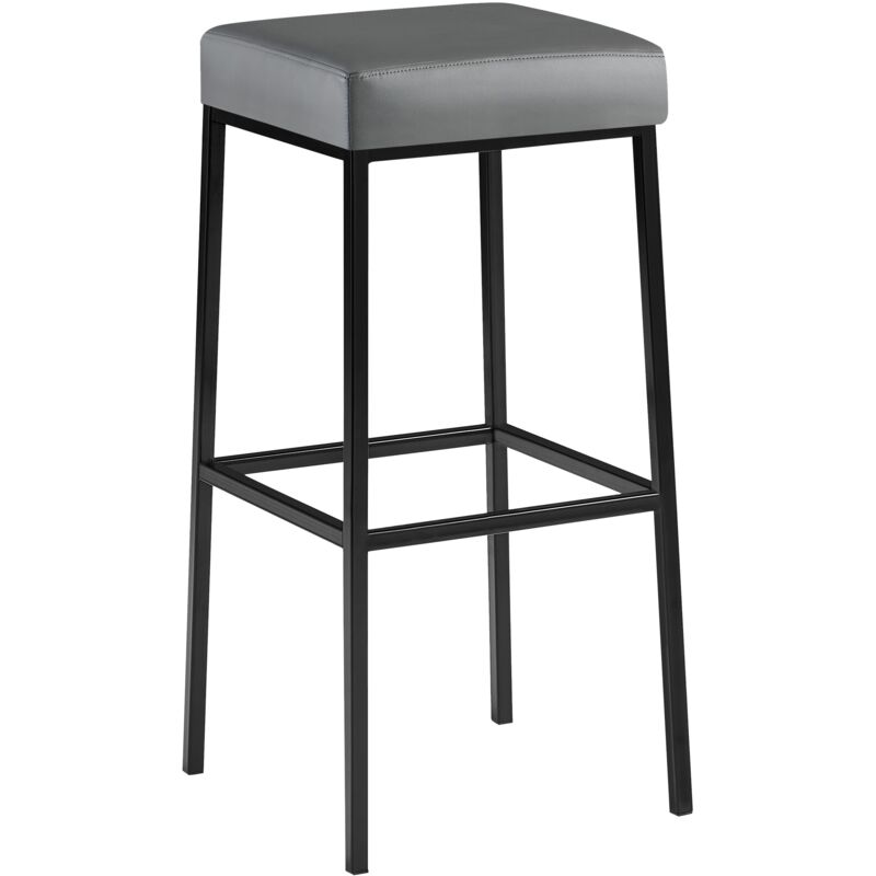 Tabouret de style classique 85 cm Cadre noir carré assis comme différentes couleurs colore : Gris