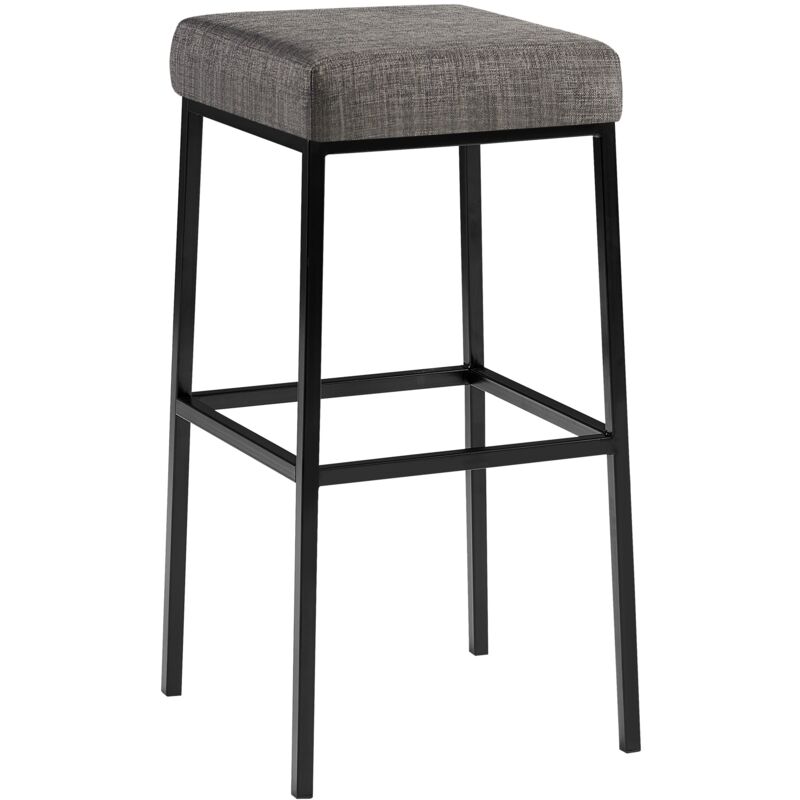 Tabouret de bar Montreal tissu Gris Noir