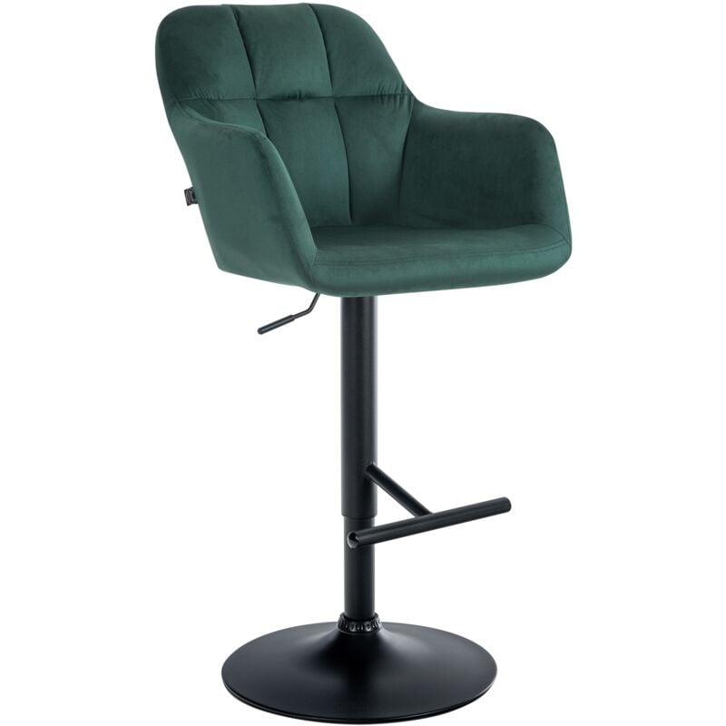 CLP - Tabouret de bar Natoma velours Vert Métal noir mat