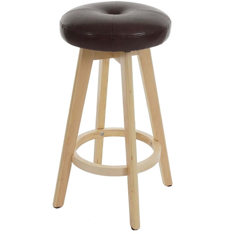 HHG - Tabouret de bar Navan, chaise de bar tabouret de bar, bois similicuir pivotant, bordeaux, pieds clairs HHG - Tabouret de bar Navan, chaise de bar tabouret de bar, bois similicuir pivotant, bordeaux, pieds clairs