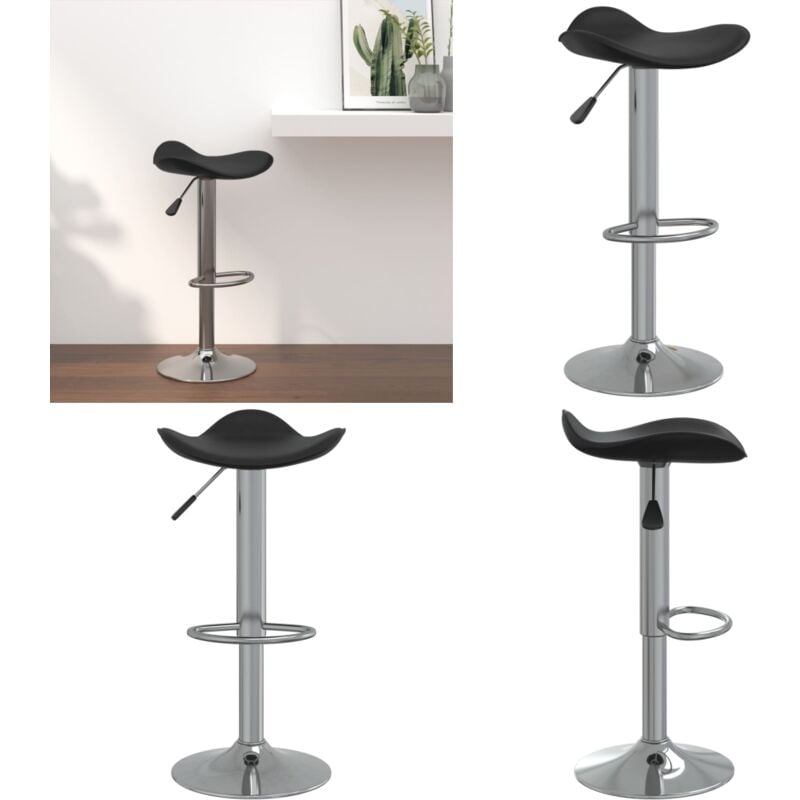 Vidaxl - Tabouret de bar Noir Acier chromé et cuir artificiel - Tabouret De Bar - Tabouret De Comptoir - Chaise De Bar - Chaise De Comptoir