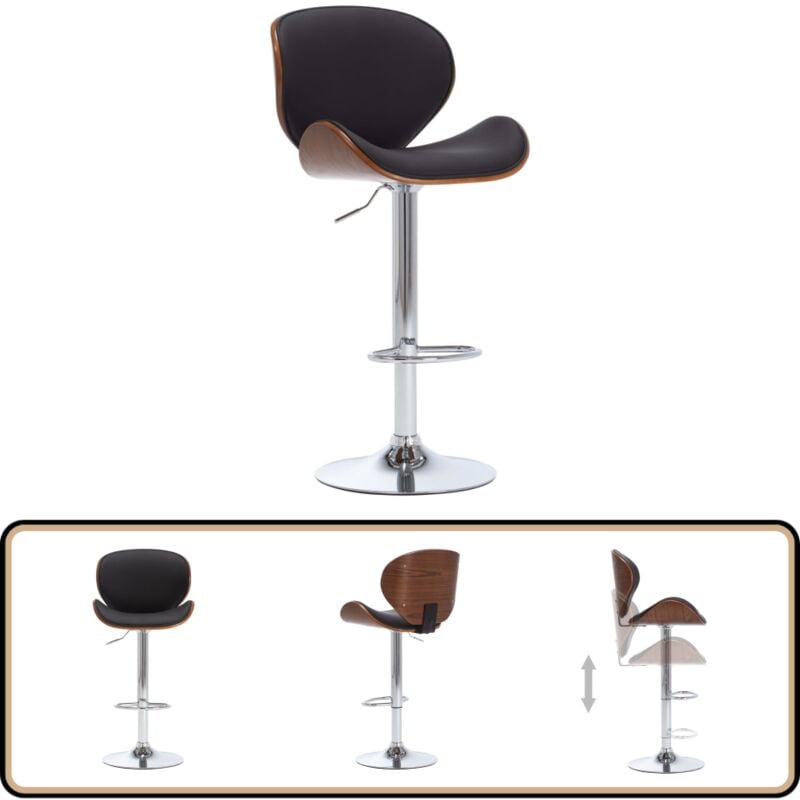 Vidaxl - Tabouret de bar Noir Similicuir - Chaise De Bar - Tabouret De Comptoir - Chaise De Cuisine - Mobilier De Bar - Chaise Moderne