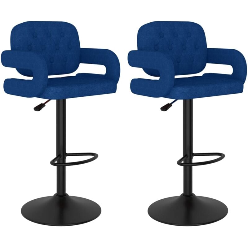 Les Tendances - Tabourets de bar lot de 2 bleu tissu vidaXL