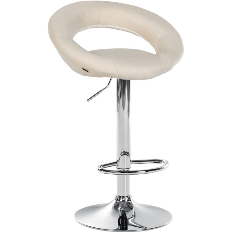 Tabouret de bar Olinda Tissu Crème Chrome
