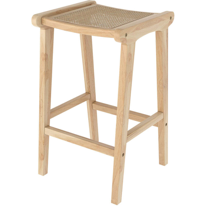 Rendez-vous Déco - Tabouret pour îlot central 65 cm en teck et rotin naturel - omaha Rendez-vous Déco - Tabouret pour îlot central 65 cm en teck et rotin naturel - omaha