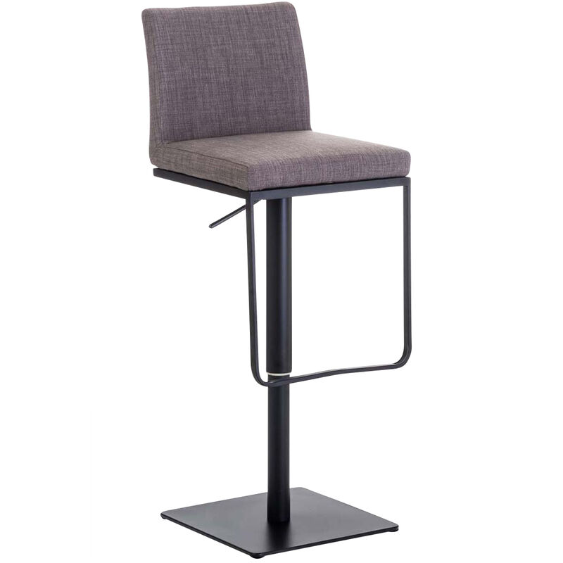 CLP - Tabouret de bar Panama tissu avec pied en métal Gris Noir