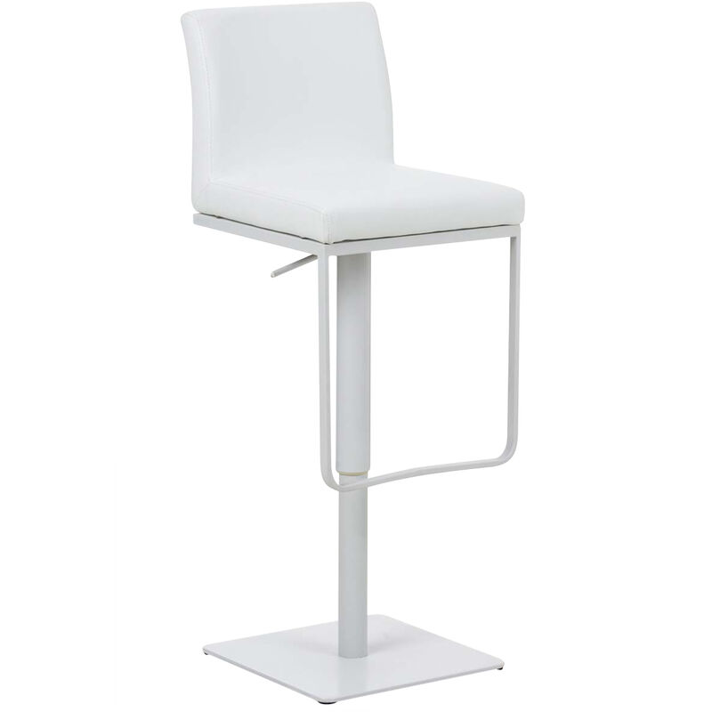 CLP - Tabouret de bar Panama en similicuir avec pied en métal Blanc Blanc