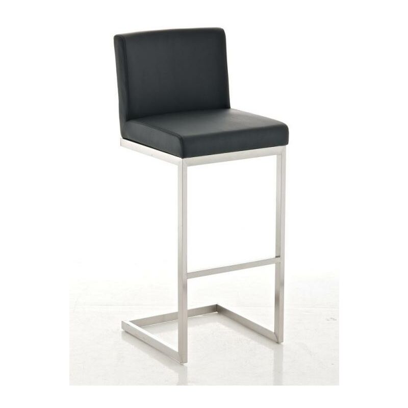 Tabouret de tabouret de tabouret en cuir et en acier Eco High Eco avec un dossier de différentes couleurs Couleur : Noir