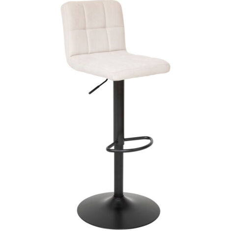 Tabouret de bar pivotant ajustable Delek tissu beige Atmosphera