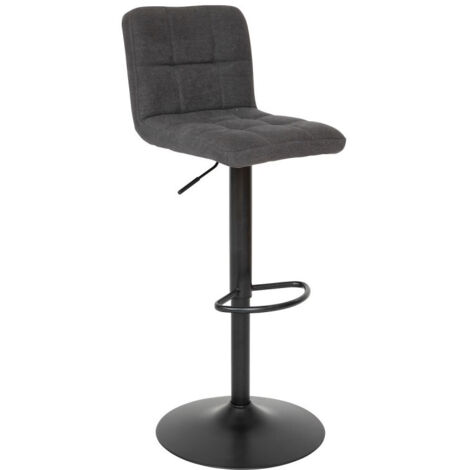 Tabouret de bar pivotant ajustable Delek tissu gris Atmosphera