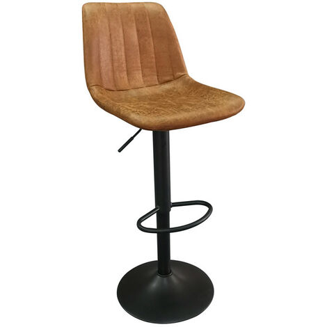 Tabouret de bar pivotant Barcelona PU cognac