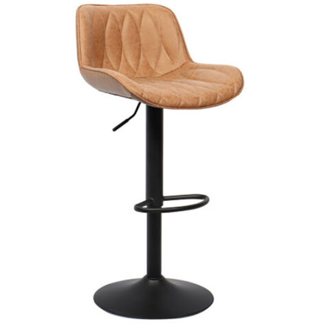 Tabouret de bar pivotant réglable Lola PU cognac