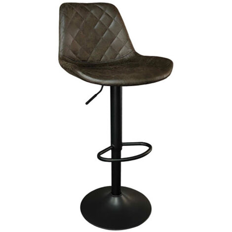 Tabouret de bar pivotant réglable Madrid PU brun foncé