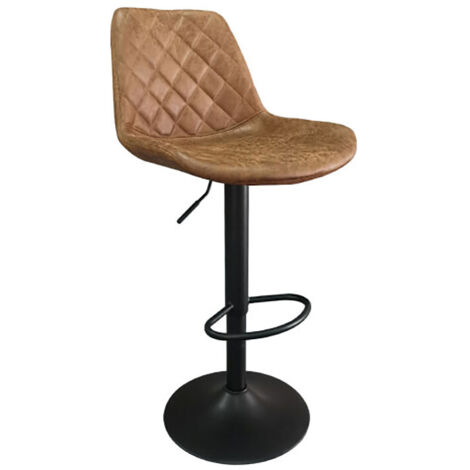 Tabouret de bar pivotant réglable Madrid PU cognac