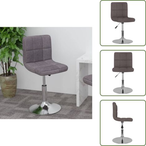 Tabouret de bar pivotant Taupe Tissu - Tabouret De Bar - Tabouret Pivotant - Chaise De Comptoir - Chaise Bar - Meuble Salon