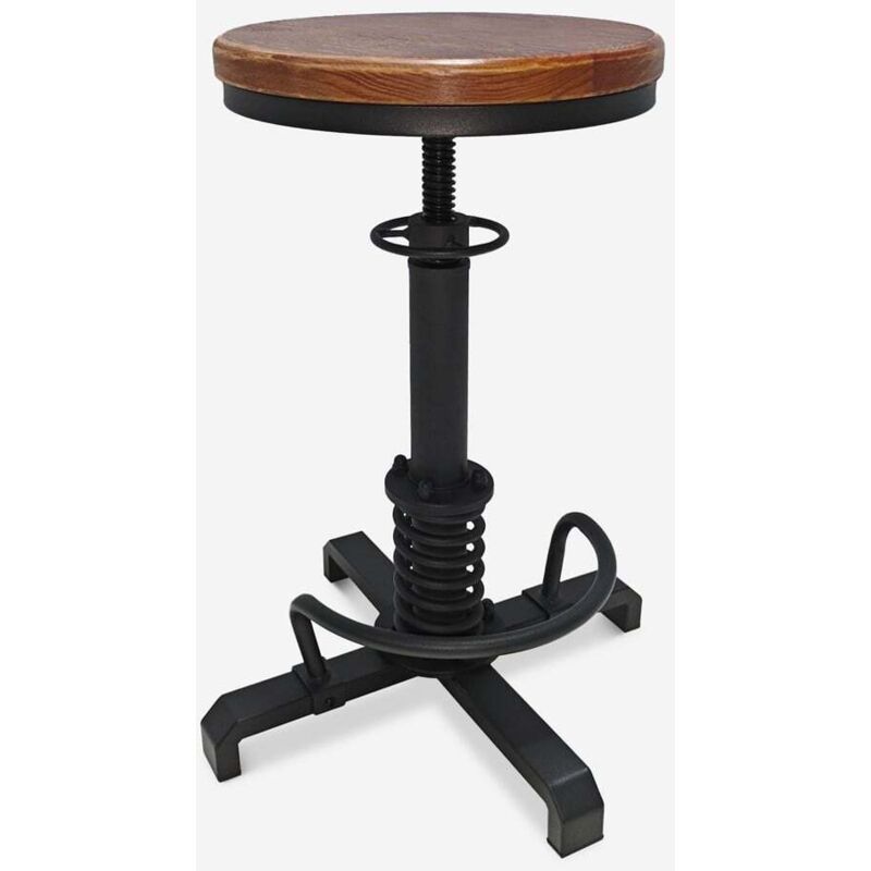 Tabouret de bar réglable à vis de style industriel vintage Helix Tabouret de bar réglable à vis de style industriel vintage Helix