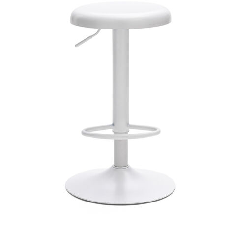 Tabouret de bar réglable en métal H60-81cm - Blanc - Pop