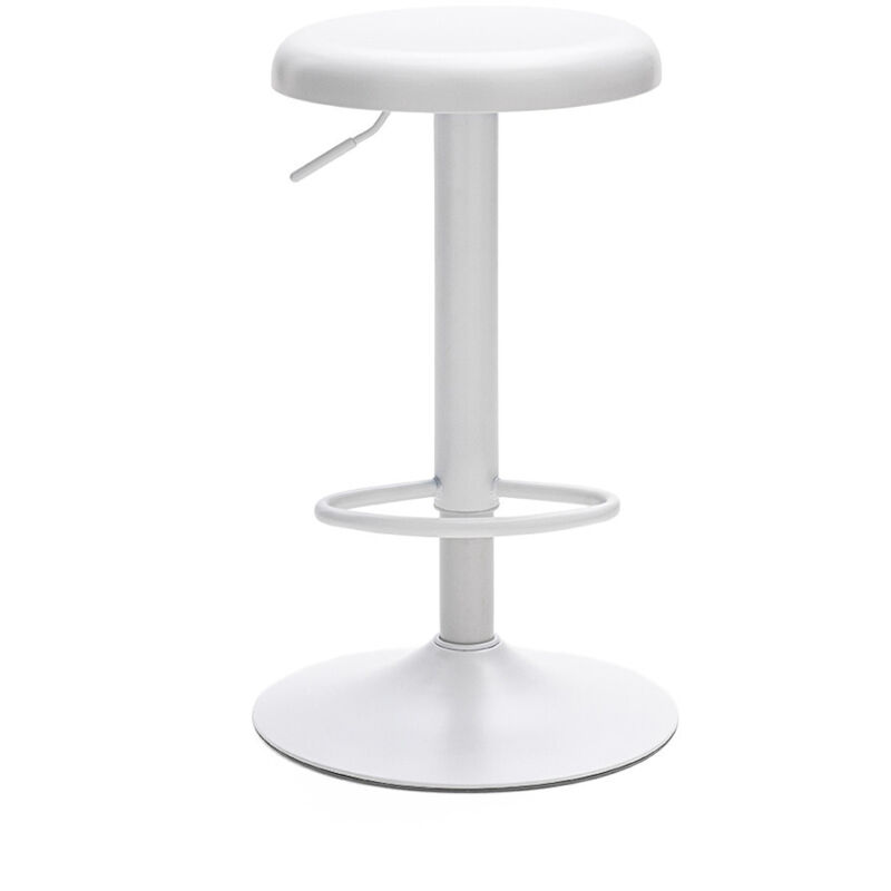 Tabouret de bar réglable en métal H60-81cm - Blanc - Pop