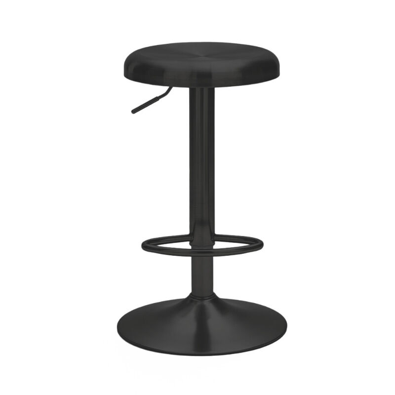 Tabouret de bar réglable en métal H60-81cm - Noir - Pop