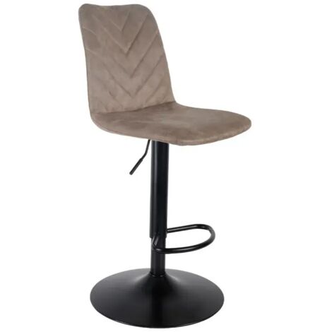 Tabouret de bar réglable en microfibre taupe et pied métal - COBY 2