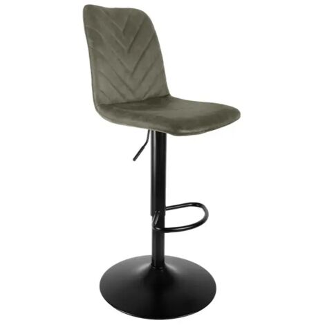 Tabouret de bar réglable en microfibre vert et pied métal - COBY 2
