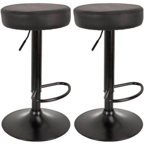 Tabouret De Bar Reglable Mumford Noir - Lot De 2