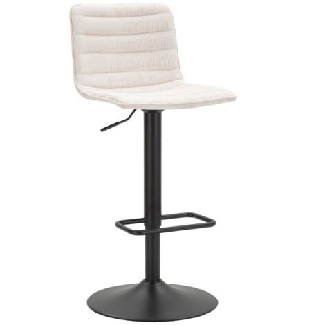 Tabouret de bar relevable blanc, hauteur 43 x 49,5 x 85,5-107 cm (hauteur d'assise 61-82,5 cm), lot de 2