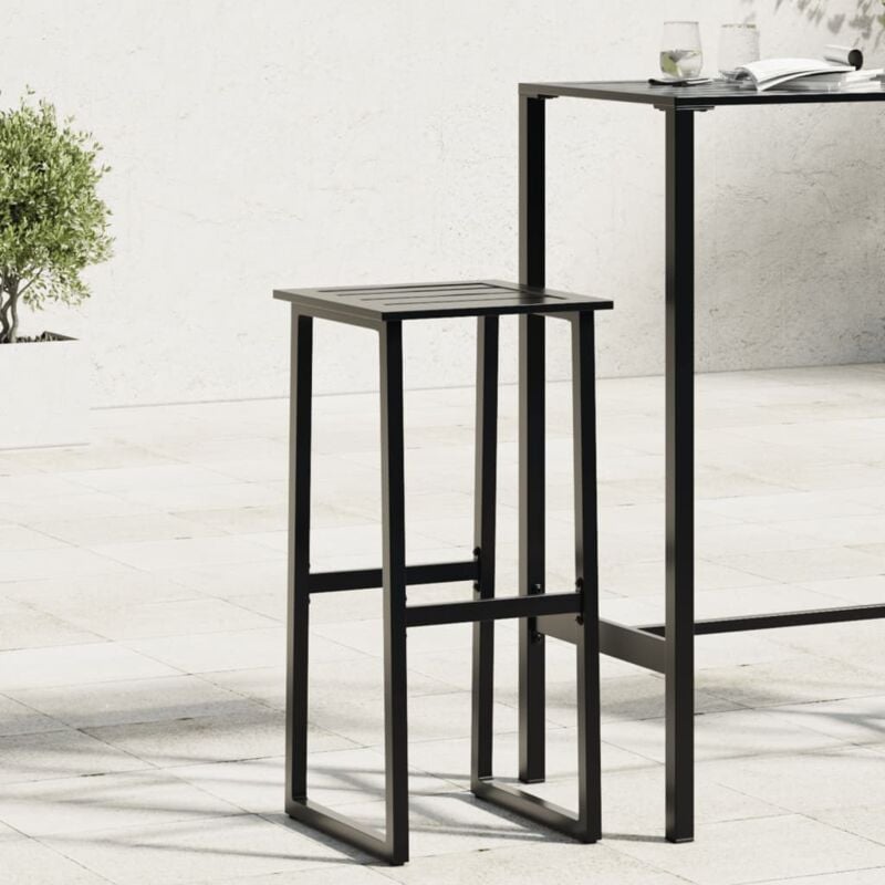 Vidaxl - Tabourets de bar lot de 4 noir acier enduit de poudre
